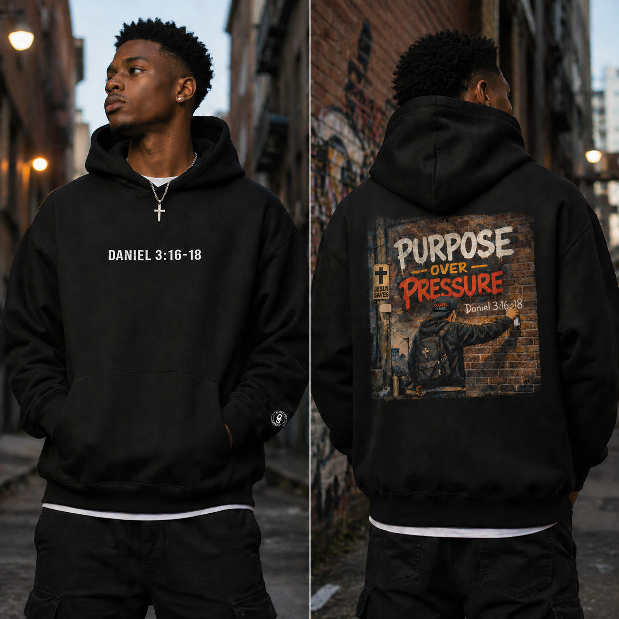 Purpose Over Pressure Christian Oversized Hoodie 