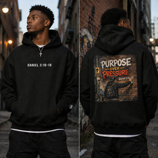 Purpose Over Pressure Christian Oversized Hoodie 