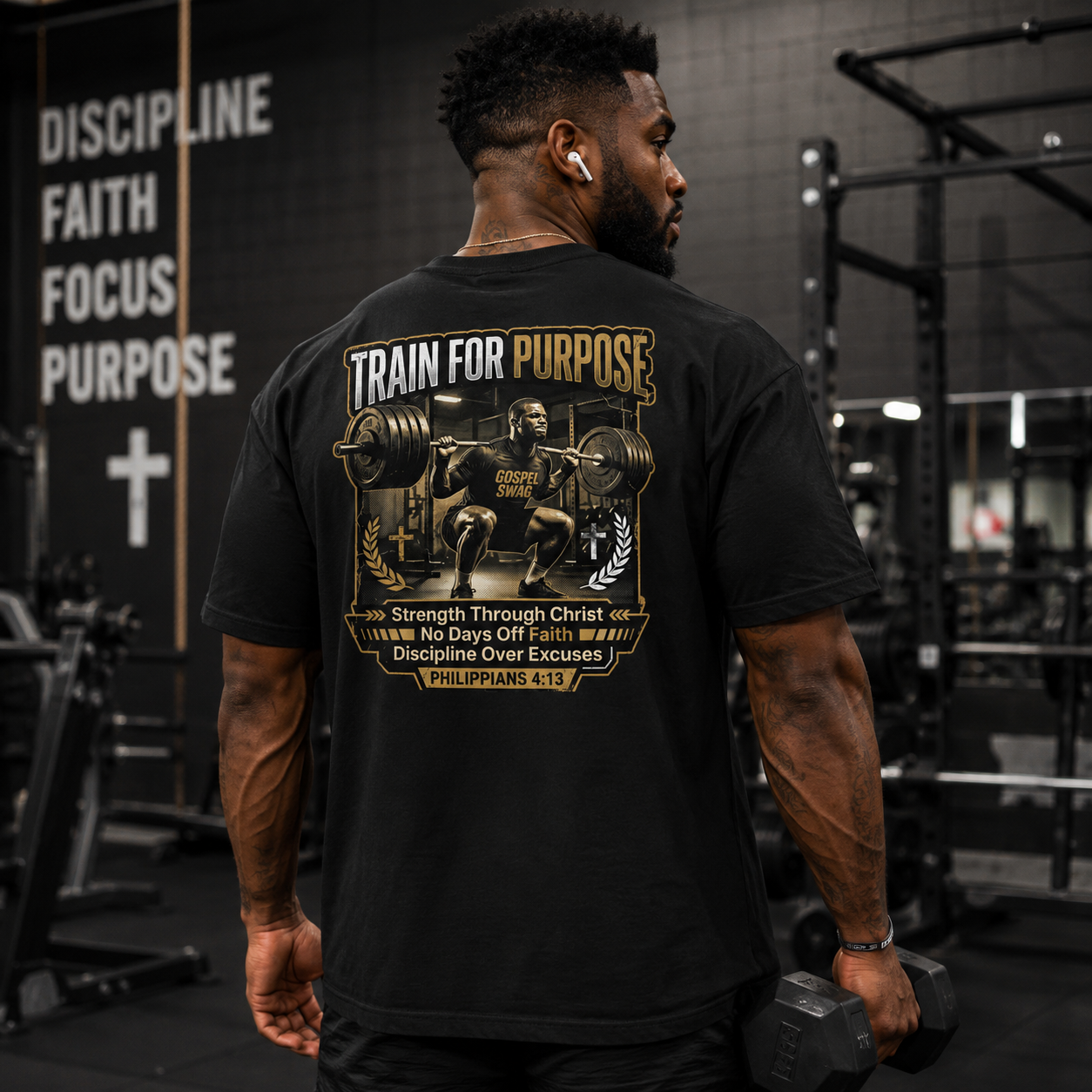 Train For Purpose Oversized Tee | Christian Gym Streetwear